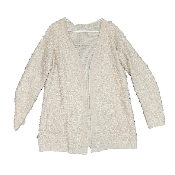 Maurices Cardigan Open Front Sweater Large Cream Long Sleeves - Picture 1 of 7